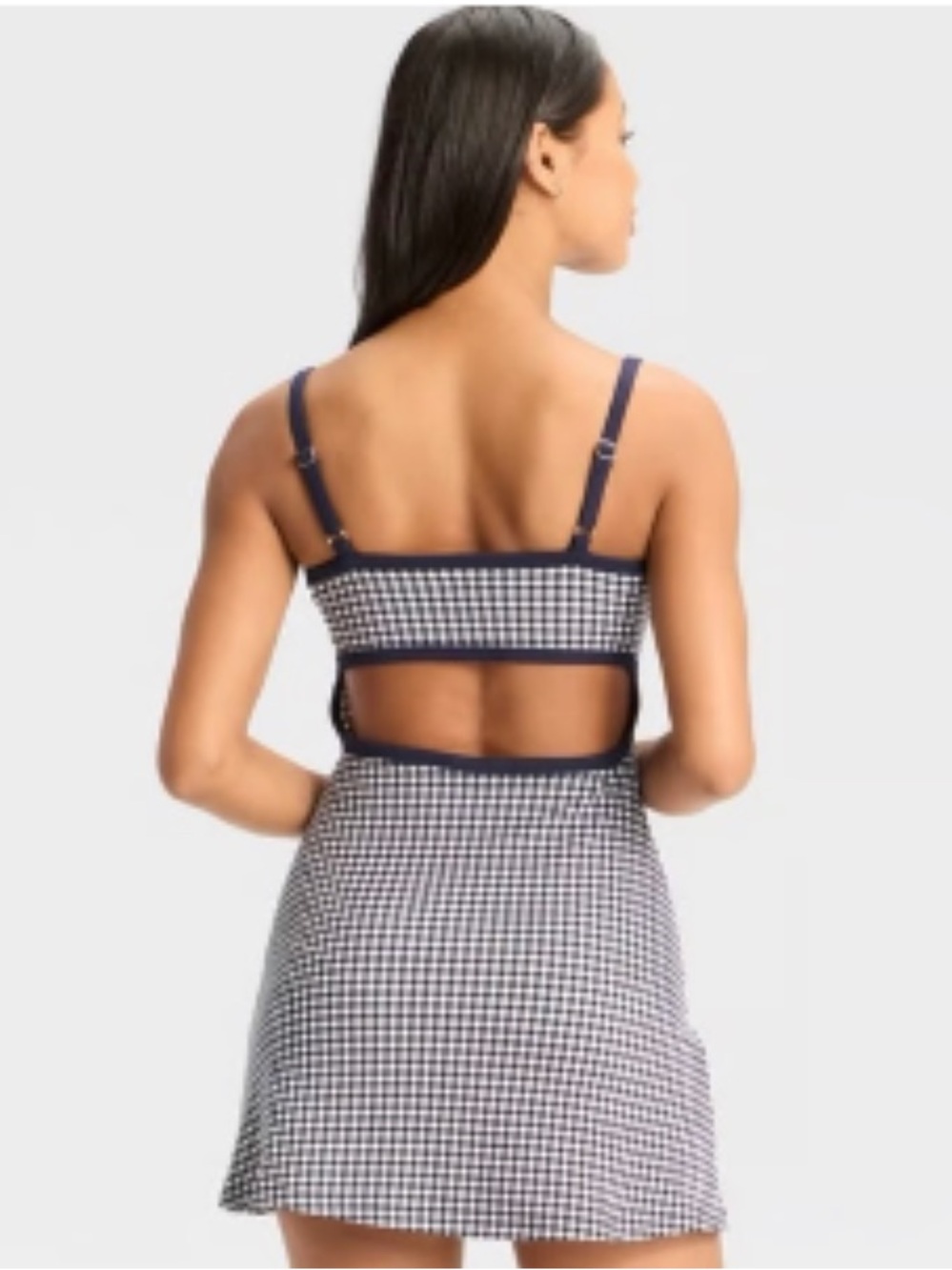 Wild Fable ButterBliss Mini Skater Dress in Navy and White - Size Small - Picture 2 of 5